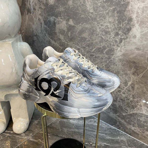 超希少！グッチ ライトン チルドレンズ ロゴ レザー スニーカー コピー gum54597 - 画像 (6)