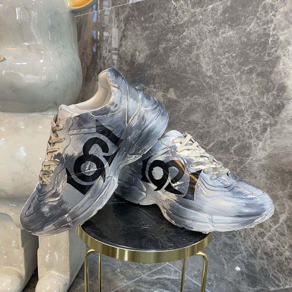 超希少！グッチ ライトン チルドレンズ ロゴ レザー スニーカー コピー gum54597 - 画像 (7)