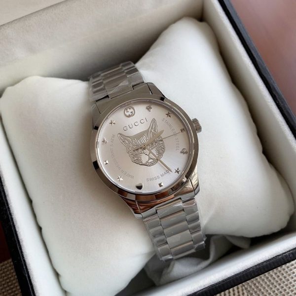 可愛いグッチ G-タイムレス ウォッチ 偽物☆猫 38mm/27mm 腕時計 gur33442 - 画像 (6)