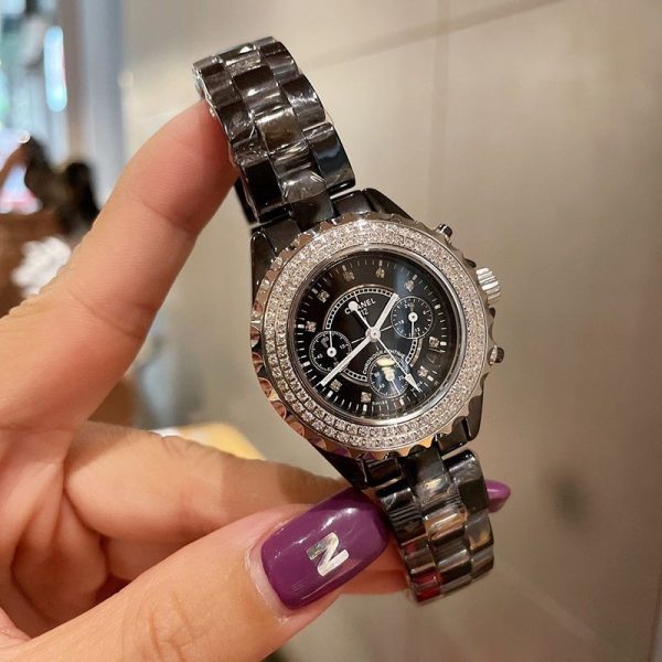 ☆超人気☆シャネル J12 クロノ コピー ブラックセラミック ダイヤモンドベゼル 41mm shf34448 - 画像 (2)