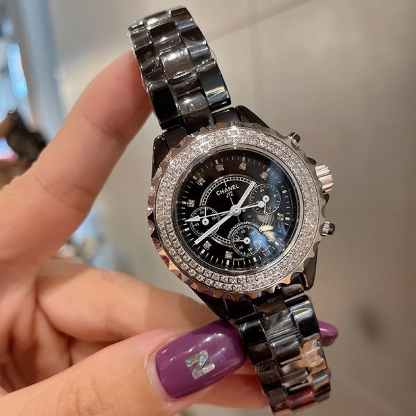 ☆超人気☆シャネル J12 クロノ コピー ブラックセラミック ダイヤモンドベゼル 41mm shf34448 - 画像 (3)
