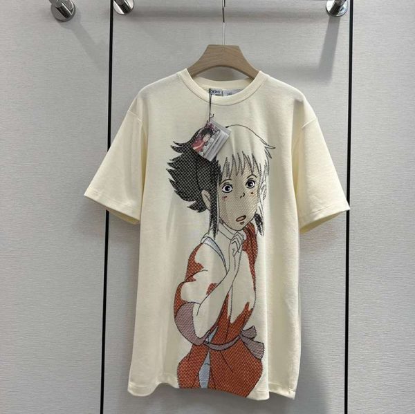 一目惚れ♪ロエベ コピー 千尋 オーバーサイズ エンブロイダリー Tシャツ (ヘンプ＆コットン)S928Y22X01 - 画像 (4)