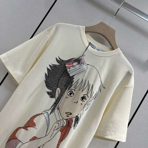 一目惚れ♪ロエベ コピー 千尋 オーバーサイズ エンブロイダリー Tシャツ (ヘンプ＆コットン)S928Y22X01 - 画像 (6)