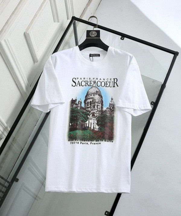 一目惚れ♪バレンシアガ クルーネック Tシャツ 偽物 SACRE COEUR ホワイト baz66910 - 画像 (3)