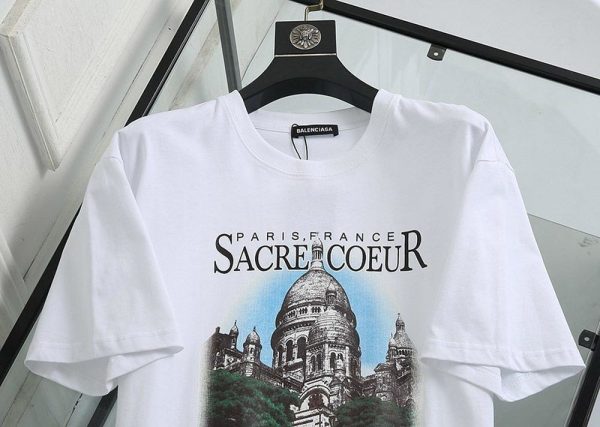 一目惚れ♪バレンシアガ クルーネック Tシャツ 偽物 SACRE COEUR ホワイト baz66910 - 画像 (4)