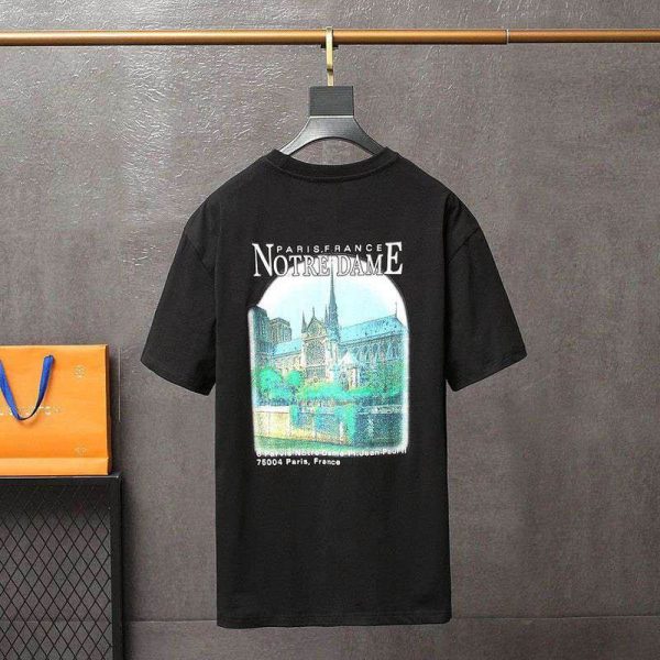 春もの新作バレンシアガ クルーネック Tシャツ コピー SACRE COEUR ブラック bar35088 - 画像 (2)