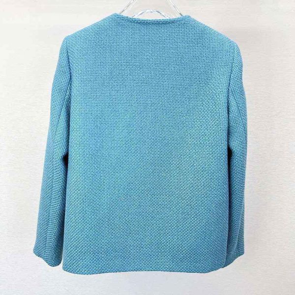 超話題!シャネル 偽物 ツイード ジャケット ブルー shz78173 - 画像 (2)