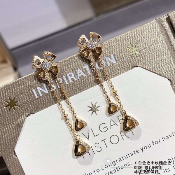 世界中で大人気♪ブルガリ 18Kイエローゴールド ダイヤ ピアス スーパーコピー早い者勝ち♡ Bui69569 - 画像 (4)