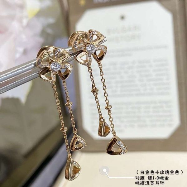 世界中で大人気♪ブルガリ 18Kイエローゴールド ダイヤ ピアス スーパーコピー早い者勝ち♡ Bui69569 - 画像 (9)