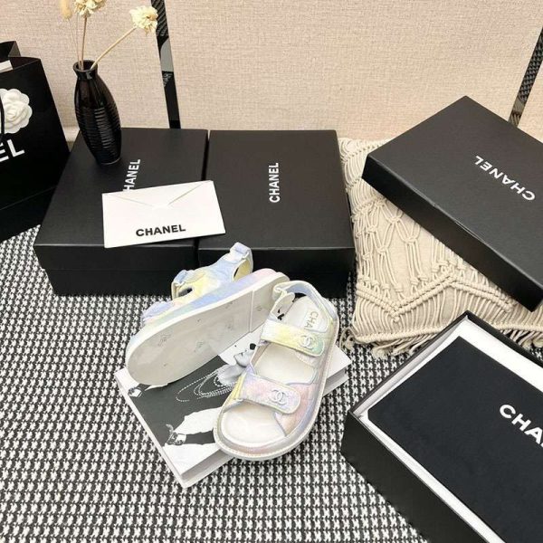 《大人気》シャネル プリント ファブリック 偽物 サンダル shc84305 - 画像 (6)