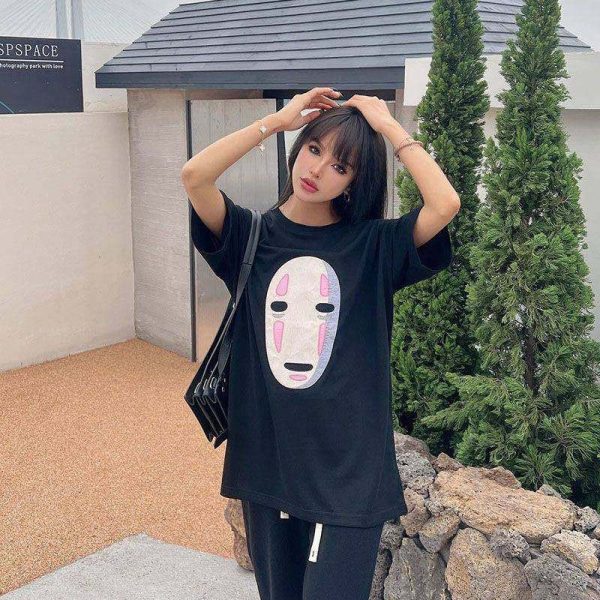 入手困難【ロエベ×スタジオジブリ 偽物】カオナシ クルーネック Tシャツ lox58214 - 画像 (4)