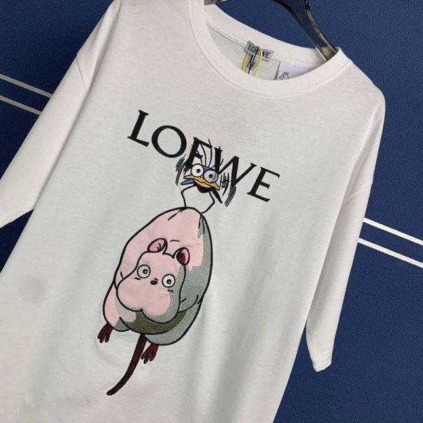 定番 ロエベ×ジブリ コピー ハエドリ クルーネックTシャツ loq74201 - 画像 (2)