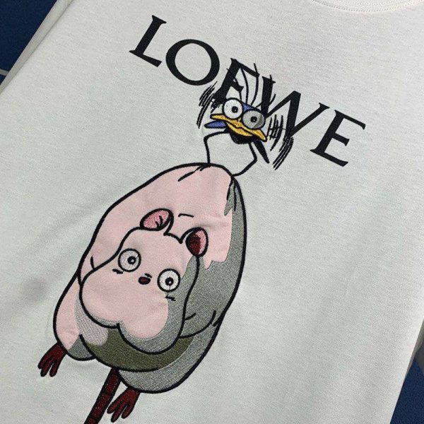 定番 ロエベ×ジブリ コピー ハエドリ クルーネックTシャツ loq74201 - 画像 (7)