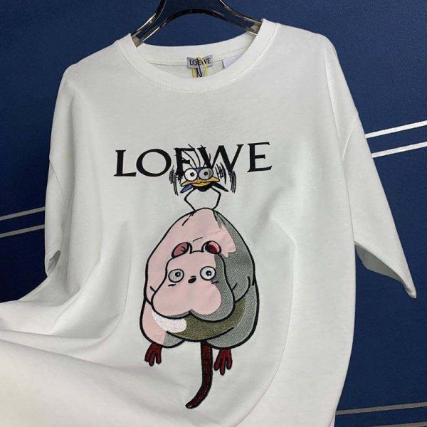 定番 ロエベ×ジブリ コピー ハエドリ クルーネックTシャツ loq74201 - 画像 (8)