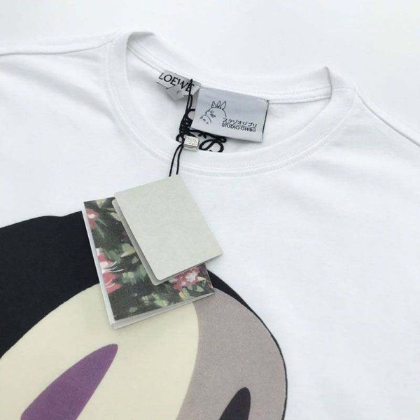 争奪戦[ロエベ] カオナシ 偽物 オーバーサイズ コットン Tシャツ loz95351 - 画像 (3)