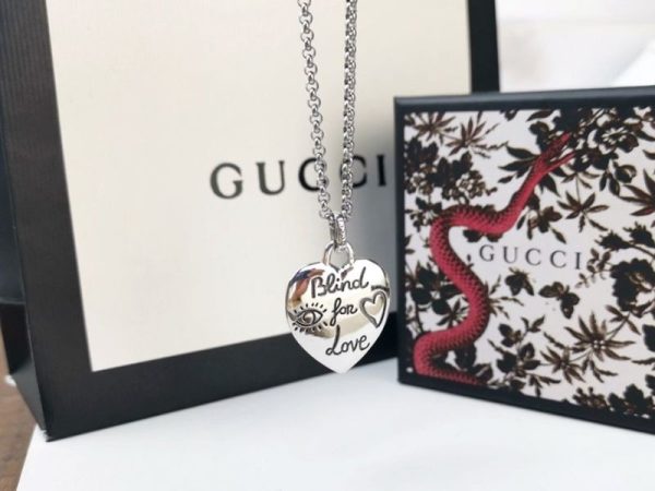 大人気！グッチ*ブラインドフォーラブシルバーネックレス コピー*ハート guq02417 - 画像 (2)