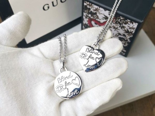 大人気！グッチ*ブラインドフォーラブシルバーネックレス コピー*ハート guq02417 - 画像 (4)