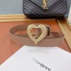 人気急上昇サンローラン ハート バックル レザー ベルト コピー 30mm Sal14759 - 画像 (2)