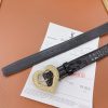 21-22AWサンローラン ハート バックル レザー ベルト 30mm スーパーコピー Sam91213 - 画像 (4)