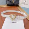 人気No1サンローラン ハート バックル レザー ベルト 30mm スーパーコピー San81540 - 画像 (4)