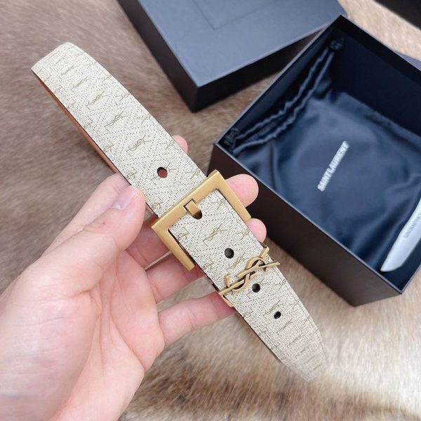 大人気!!新色サンローラン モノグラム ナローベルト 30mm スーパーコピー San34084 - 画像 (2)