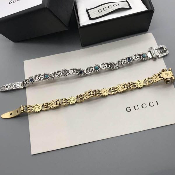 希少色 グッチ インターロッキングG　シルバーブレスレット guh70479 - 画像 (3)