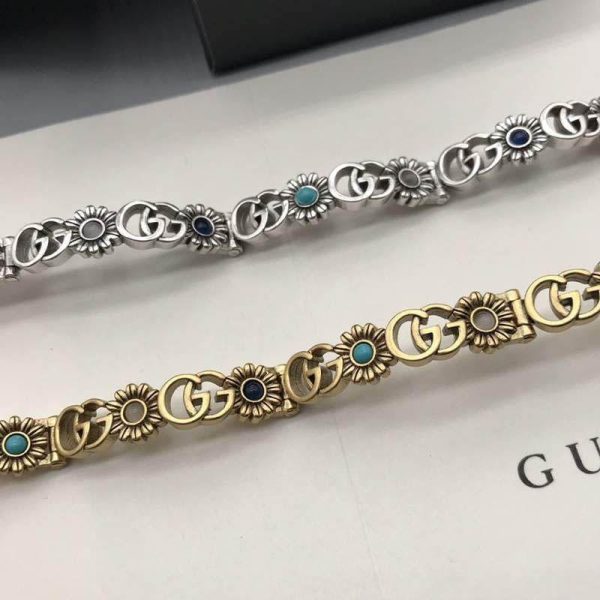 希少色 グッチ インターロッキングG　シルバーブレスレット guh70479 - 画像 (5)
