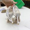 超希少！ボッテガ ヴェネタ 偽物 ストレッチ サンダル 9cm ラムスキン bow04662 - 画像 (4)