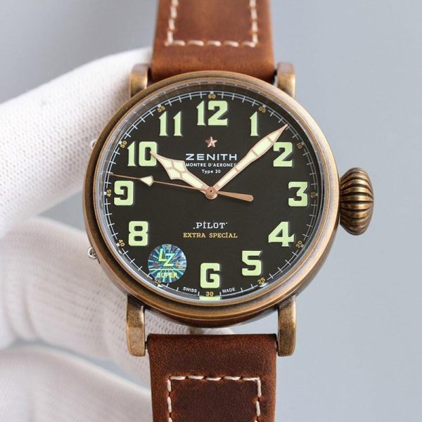大人気!!新色ゼニス パイロットタイプ20 偽物 エクストラスペシャル45mm zem81627 - 画像 (2)