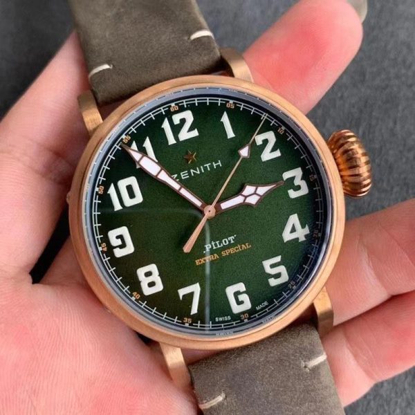 入手困難ゼニス 偽物 パイロットタイプ20 エクストラスペシャル45mm zeo85626 - 画像 (2)