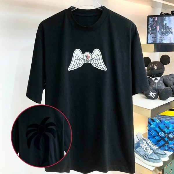 ☆超人気☆22SS◆モンクレール◆ブラック ロゴ コットン Tシャツ パロディ mog41867 - 画像 (3)