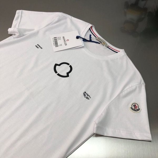 21-22AWモンクレール ロゴ コットン Tシャツ スーパーコピー ホワイト moh23710 - 画像 (2)