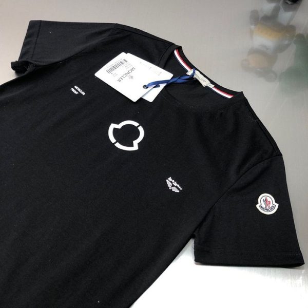 セール新作モンクレール ロゴ コットン Tシャツ スーパーコピー ブラック mob77156 - 画像 (2)