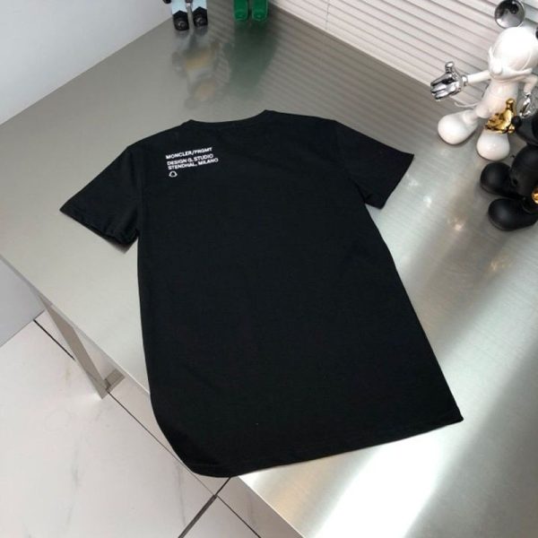 セール新作モンクレール ロゴ コットン Tシャツ スーパーコピー ブラック mob77156 - 画像 (4)