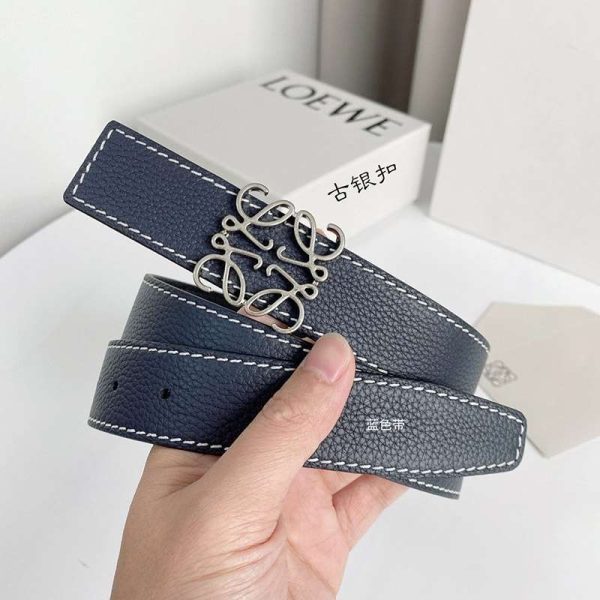 完売必至 可愛い ロエベ カーフレザー アナグラムバックルリバーシブルベルト lor91472 - 画像 (2)