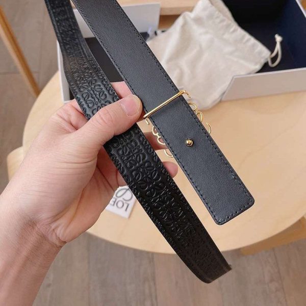 ロエベ カーフレザー アナグラムバックルリバーシブルベルト偽物 3.0 cm loc44370 - 画像 (5)