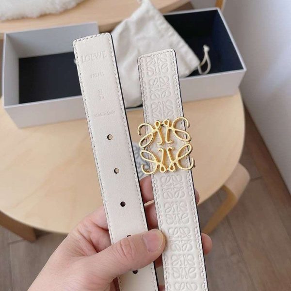 ☆超人気☆ロエベ カーフレザー アナグラムバックルリバーシブルベルト コピーN級品 3.0 cm lom09289 - 画像 (2)