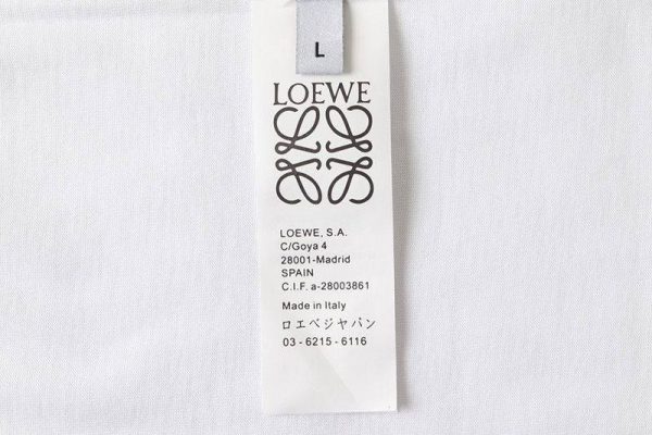 ★日本!!人気！ロエベ Tシャツ コピー ロゴプリントクルーネック半袖Tシャツ lom91740 - 画像 (4)