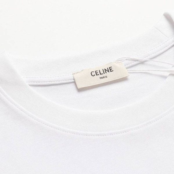 日本未入荷セリーヌ ルーズ Tシャツ 偽物 コットン ホワイト Cef32445 - 画像 (5)