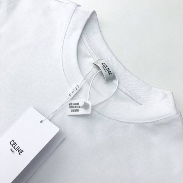 大人気！セリーヌ ルーズ Tシャツ 偽物 コットン ホワイト Cek79458 - 画像 (3)
