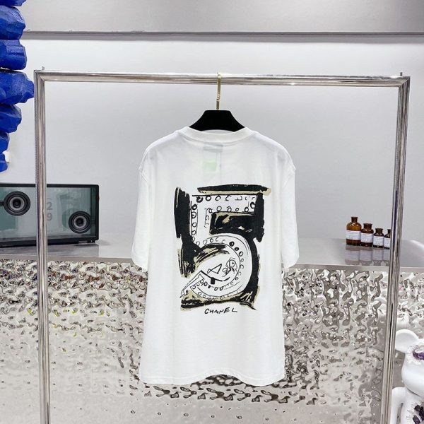 目を惹くカラーシャネル Tシャツ プリント プレタ クルーズ 新作 半袖 偽物 shd05008 - 画像 (4)