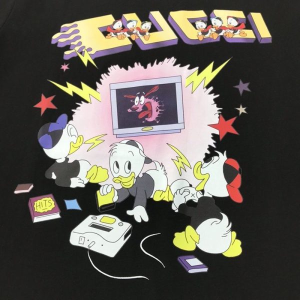 21-22AW☆グッチ x Disney コラボ・ドナルドイラストTシャツ スーパーコピー♪ gus01969 - 画像 (4)