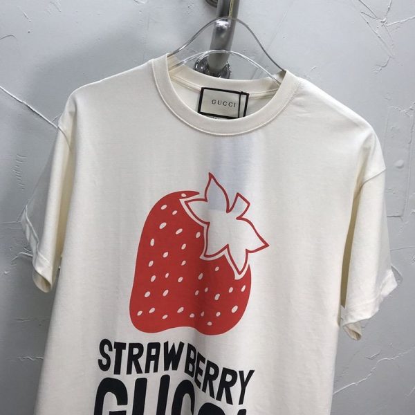 セール新作★"グッチ STRAWBERRY 偽物" コットンTシャツ★すぐ届く！ gui32635 - 画像 (3)