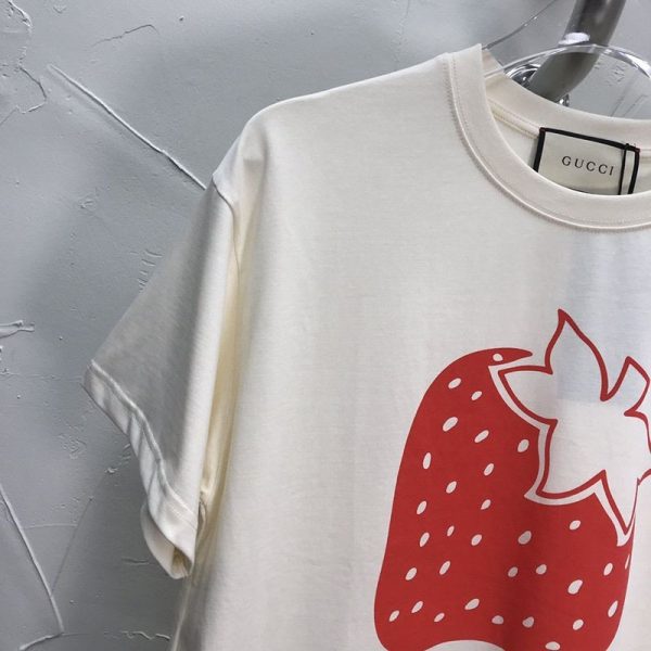 セール新作★"グッチ STRAWBERRY 偽物" コットンTシャツ★すぐ届く！ gui32635 - 画像 (4)