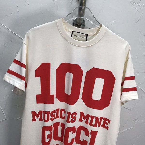 ★日本!!人気！100周年記念★グッチ★Tシャツ 偽物 コットン クルーネック ストライプ gur83366 - 画像 (3)