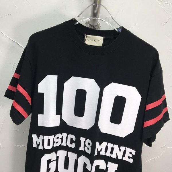 春もの新作100周年記念★グッチ★Tシャツ 偽物 コットン クルーネック ストライプ gur59948 - 画像 (3)