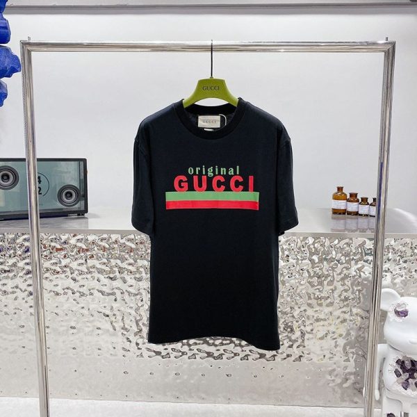 希少色☆グッチ ロゴ コットンTシャツ スーパーコピー バックフラワーアップリケ gua22340 - 画像 (3)