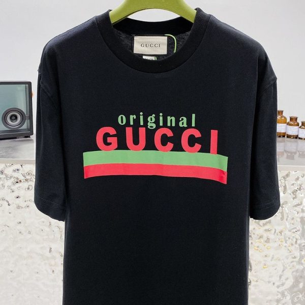 希少色☆グッチ ロゴ コットンTシャツ スーパーコピー バックフラワーアップリケ gua22340 - 画像 (5)