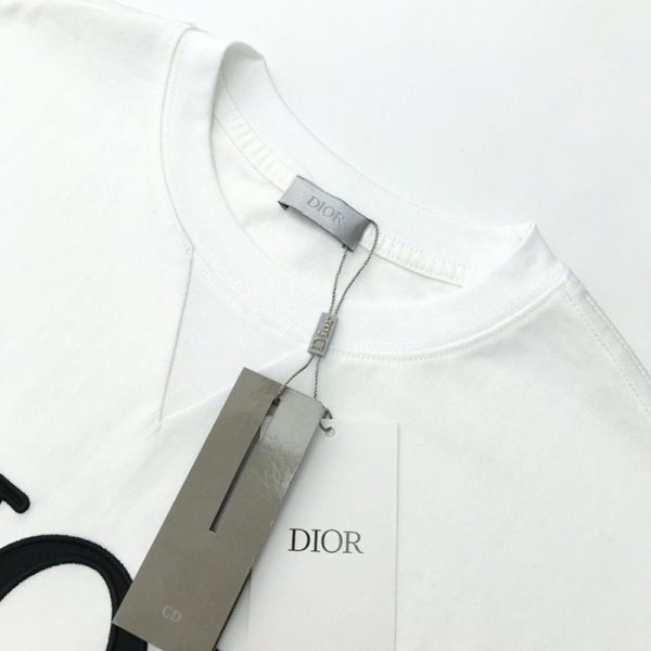 世界中で大人気♪ディオール コピー◆上質 シンプル ロゴ刺繍入り コットンジャージー Tシャツ dev15358 - 画像 (3)