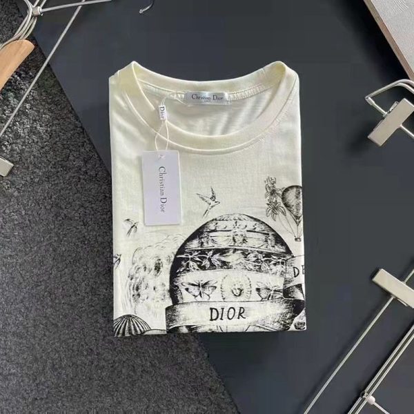 可愛い◆上質 ディオール Tシャツ コピー シンプル ロゴ刺繍入り コットンジャージー des48459 - 画像 (2)